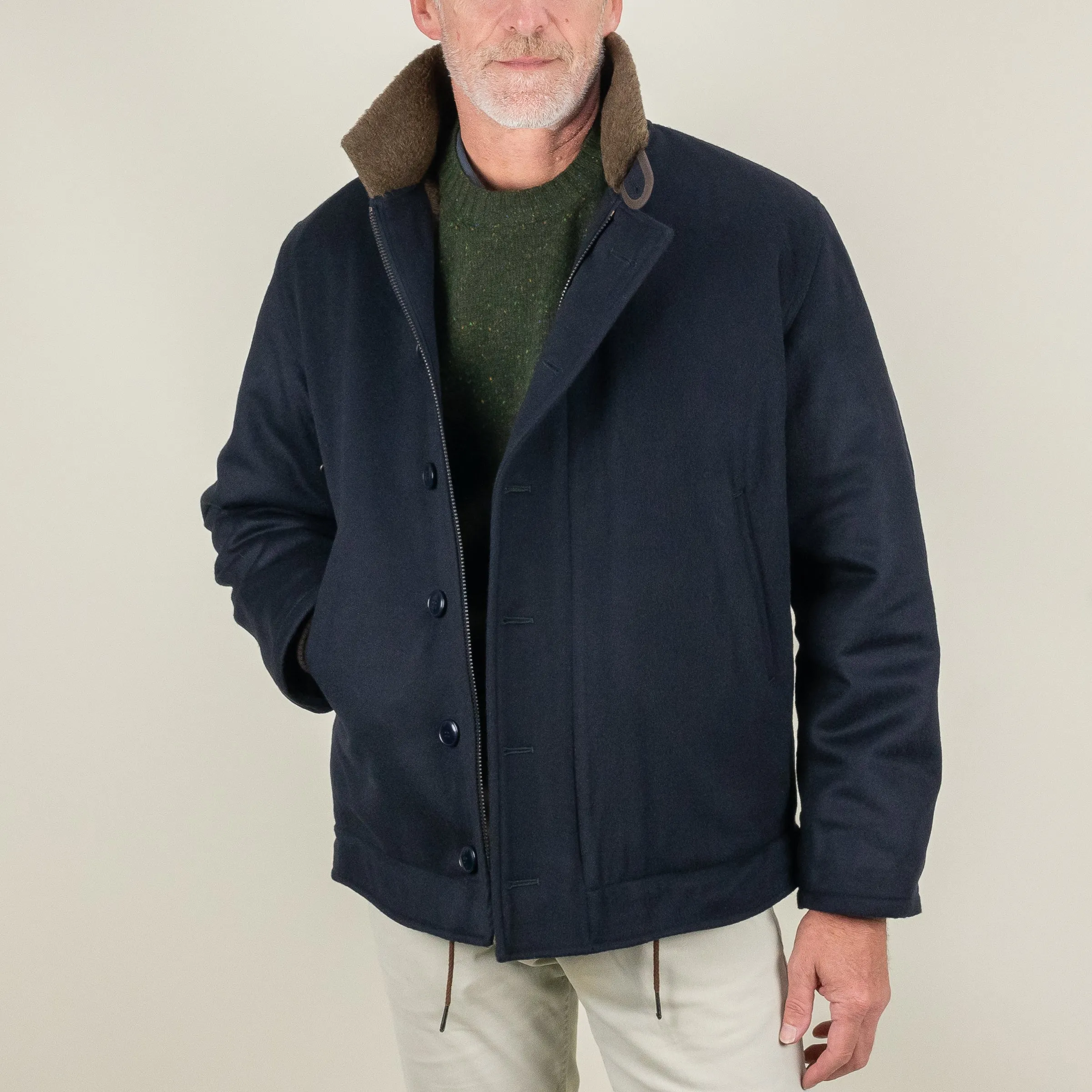 Chrysalis Navy Loden Wool Deck Jacket sold by The Andover Shop product image thumbnail 2