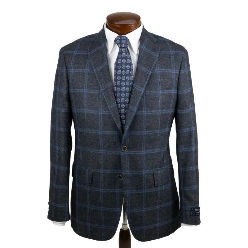 Charcoal with Blue Windowpane Wool Sport Coat sold by The Andover Shop