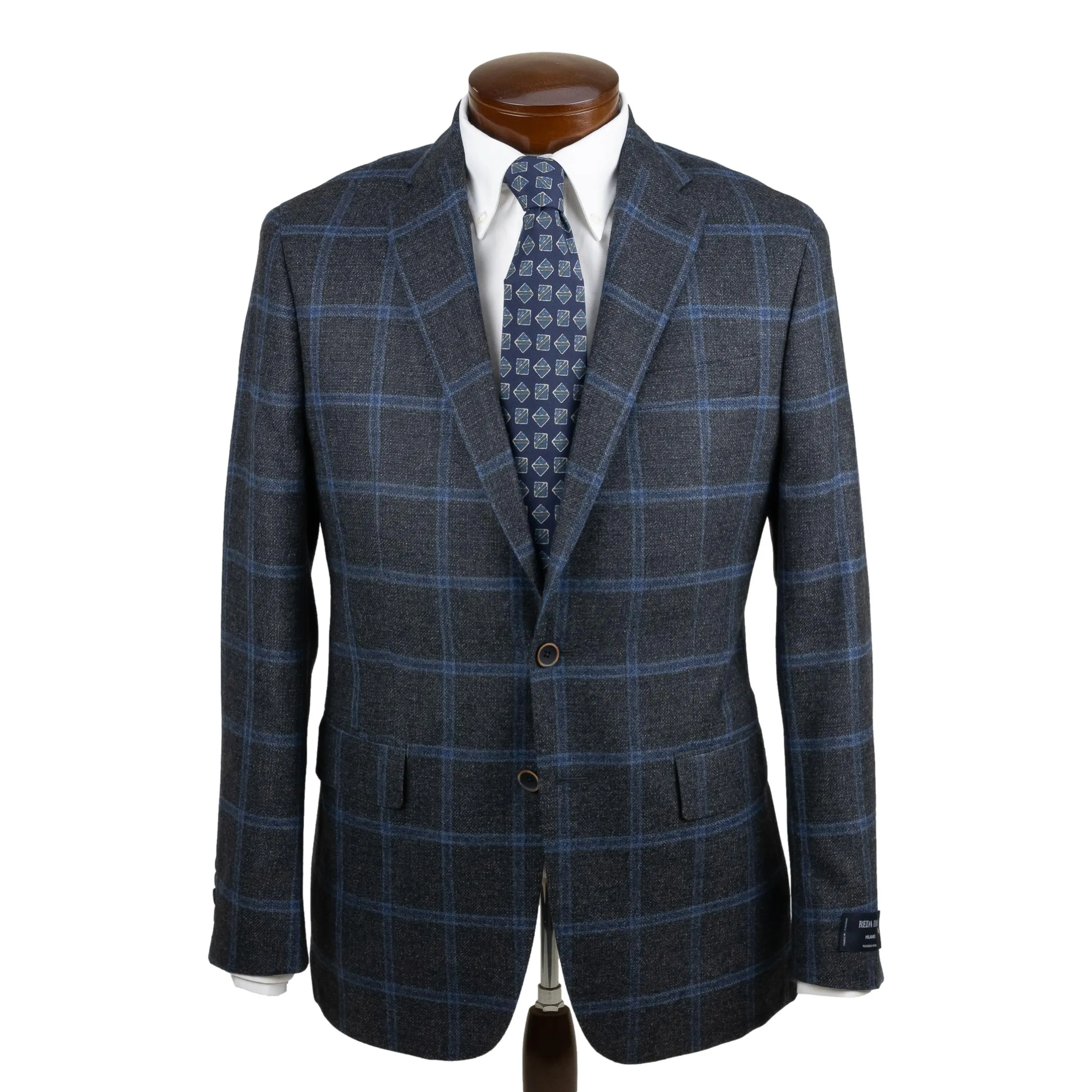 Charcoal with Blue Windowpane Wool Sport Coat sold by The Andover Shop