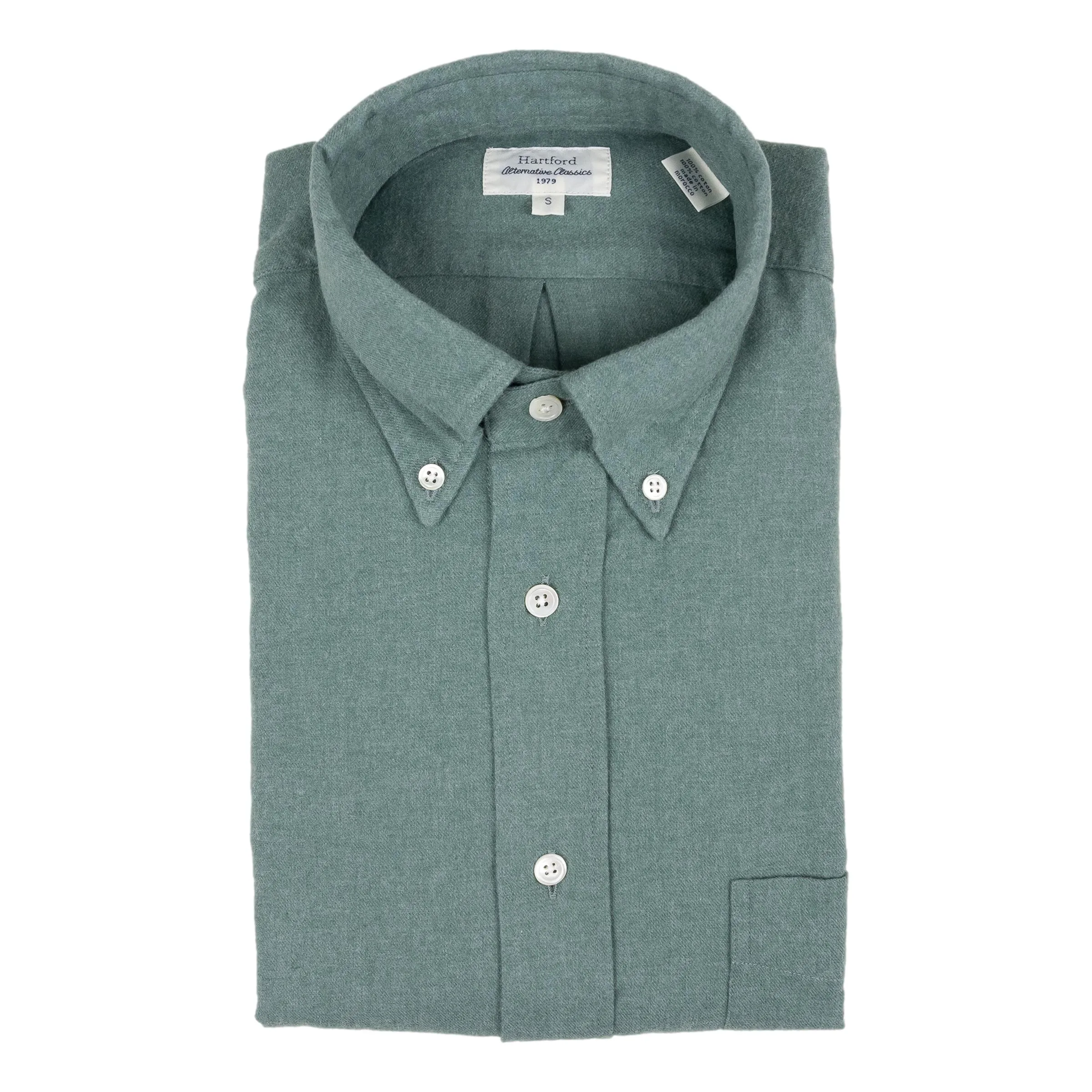 Solid Brushed Cotton Button Down Sport Shirt sold by The Andover Shop product image thumbnail 2