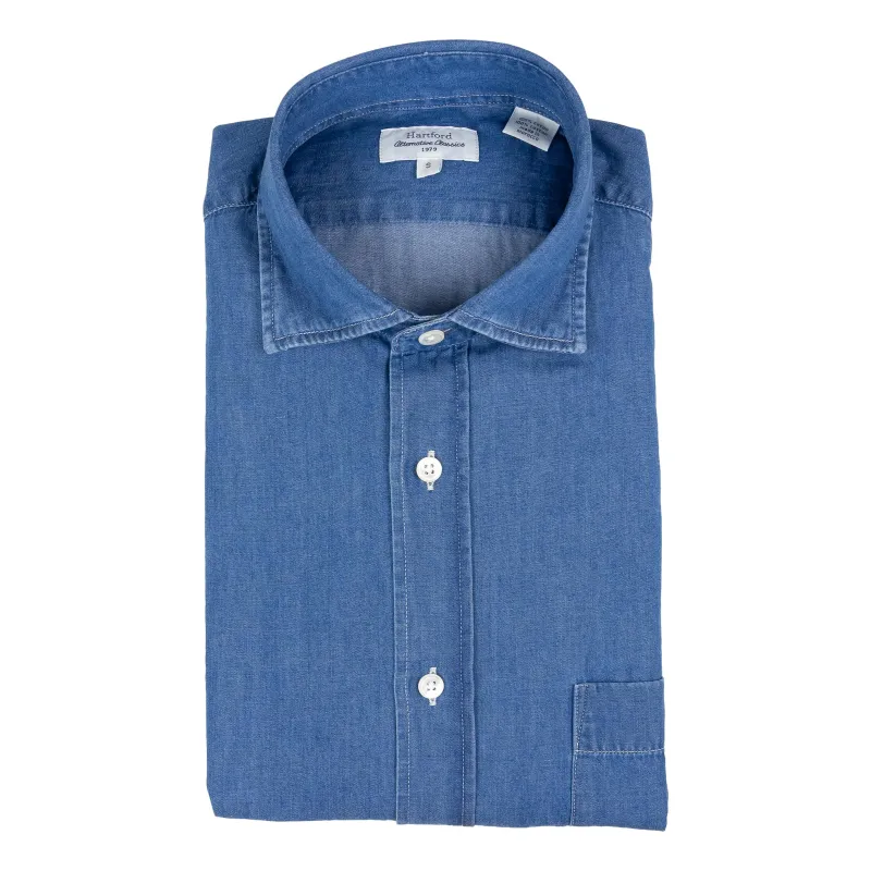 Indigo Dyed Cotton Sport Shirt sold by The Andover Shop