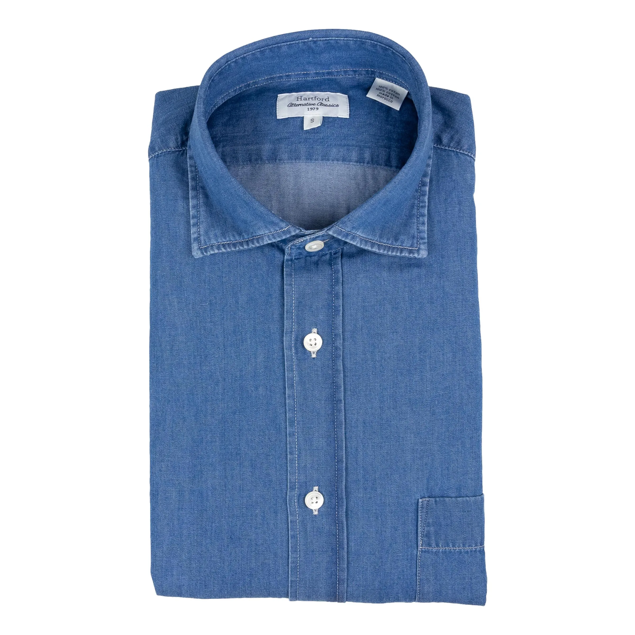 Indigo Dyed Cotton Sport Shirt sold by The Andover Shop