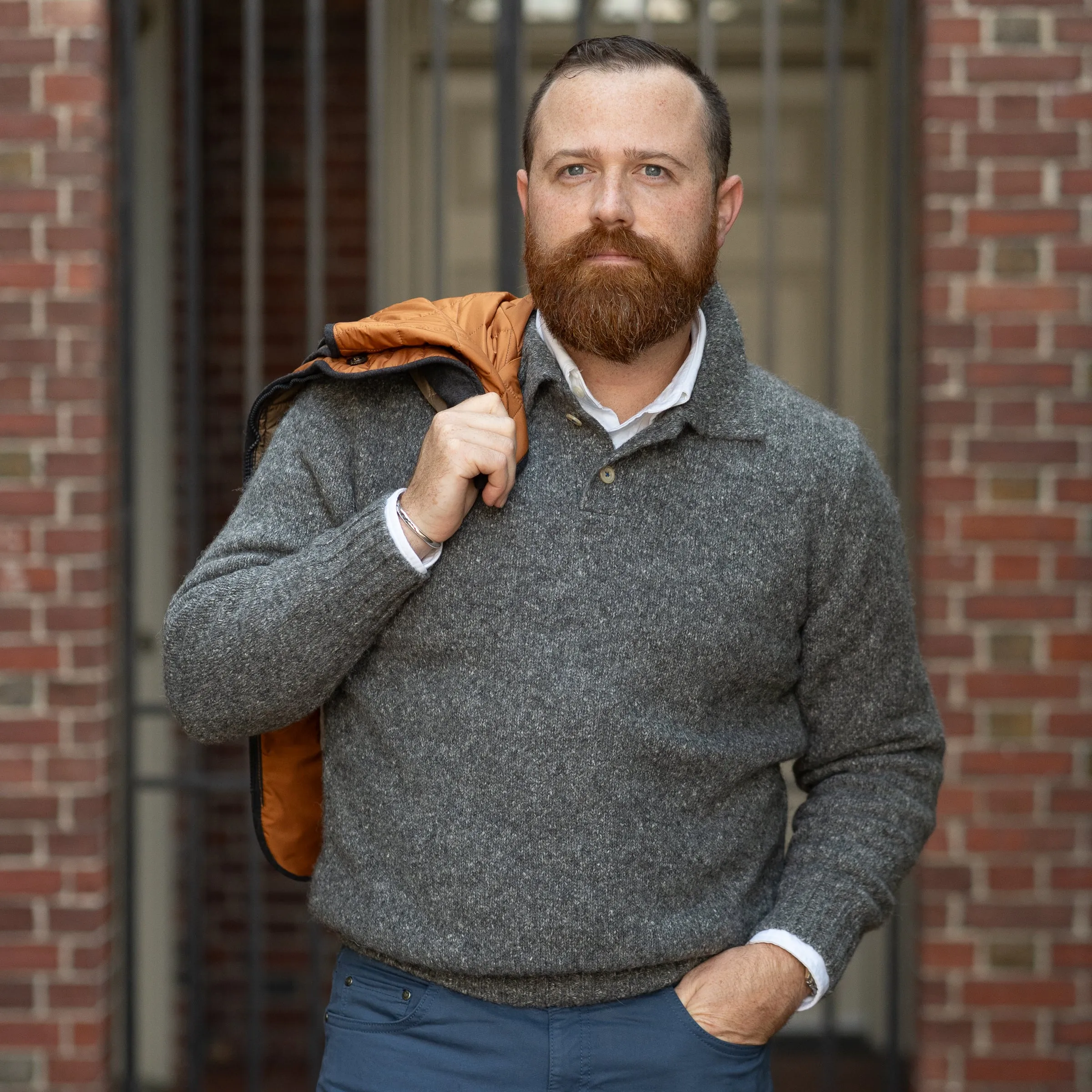 Harri Polo Alpaca Sweater sold by The Andover Shop product image thumbnail 3