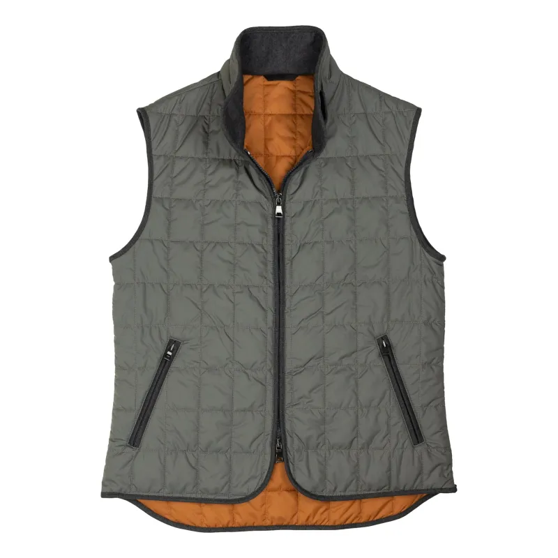 Slate Grey Theo Waterville Quilted Vest sold by The Andover Shop