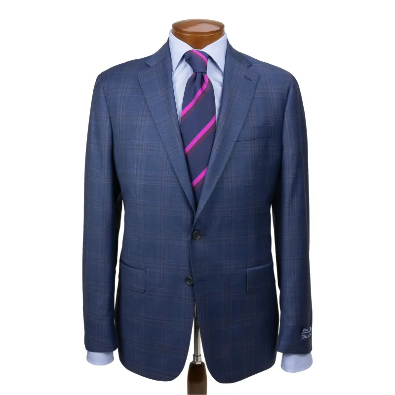 Blue Plaid Super 130's Wool Sport Coat sold by The Andover Shop