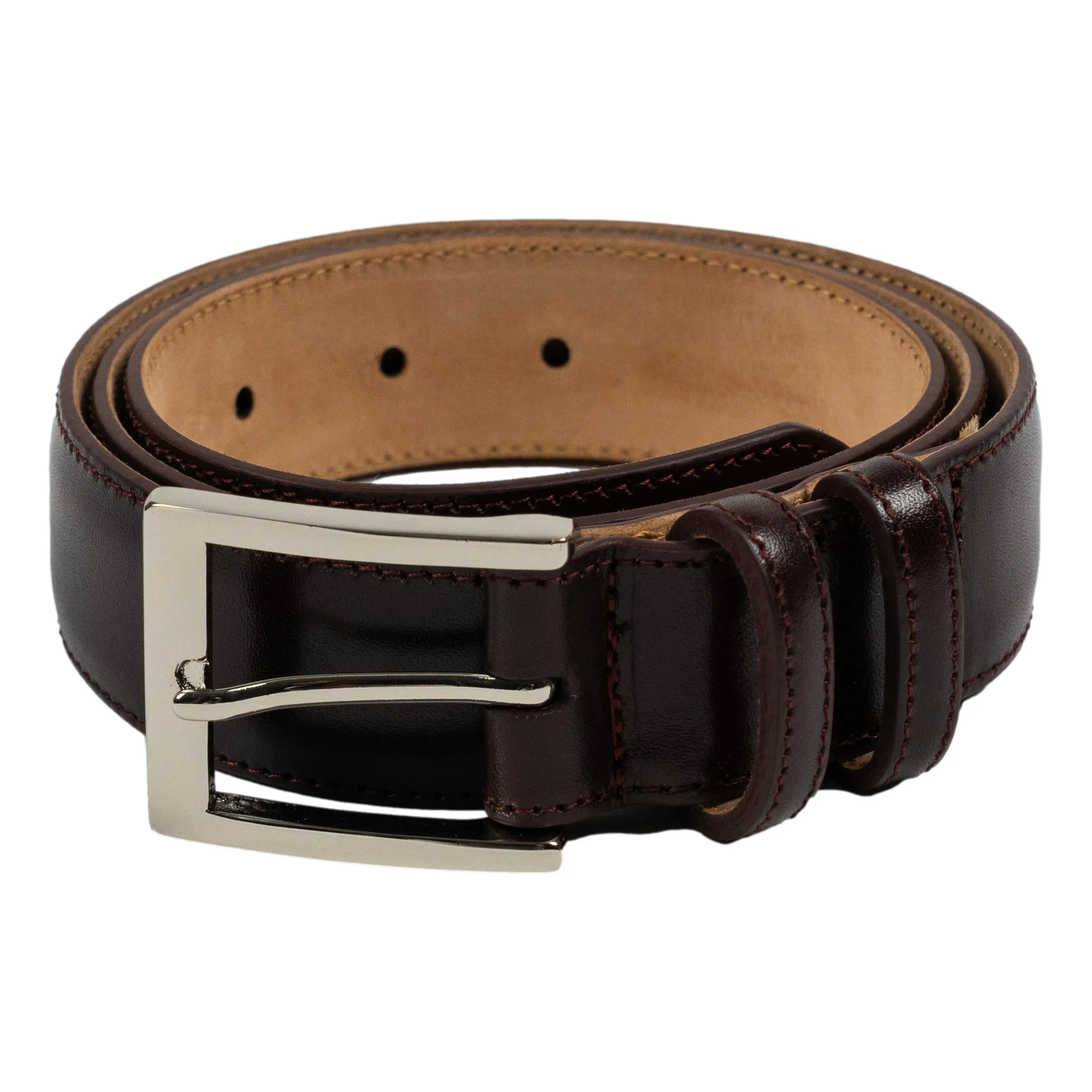 1 1/4" Glazed Calfskin Belt with Nickel Buckle sold by The Andover Shop product image thumbnail 2