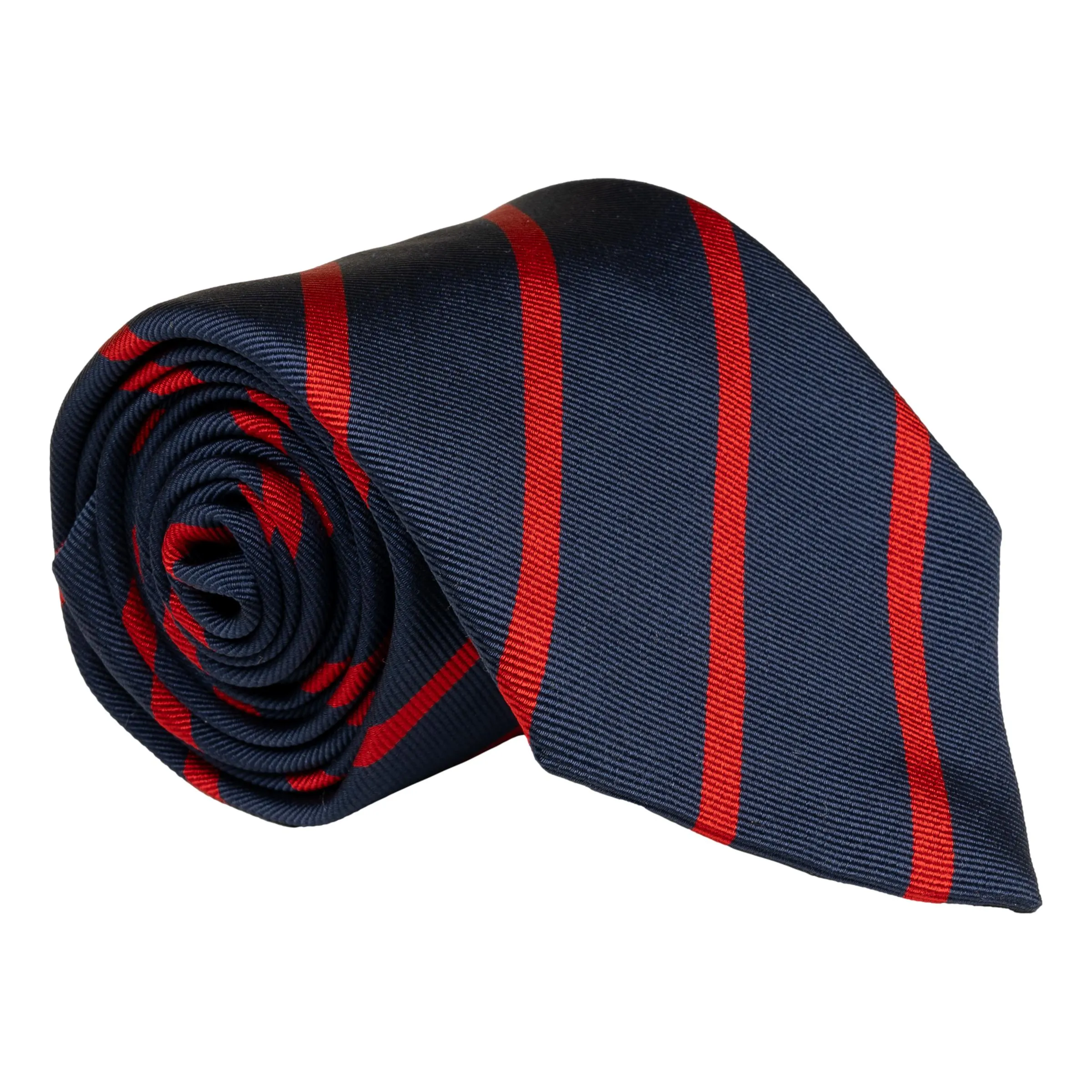 Navy and Red Repp Stripe Silk Tie sold by The Andover Shop