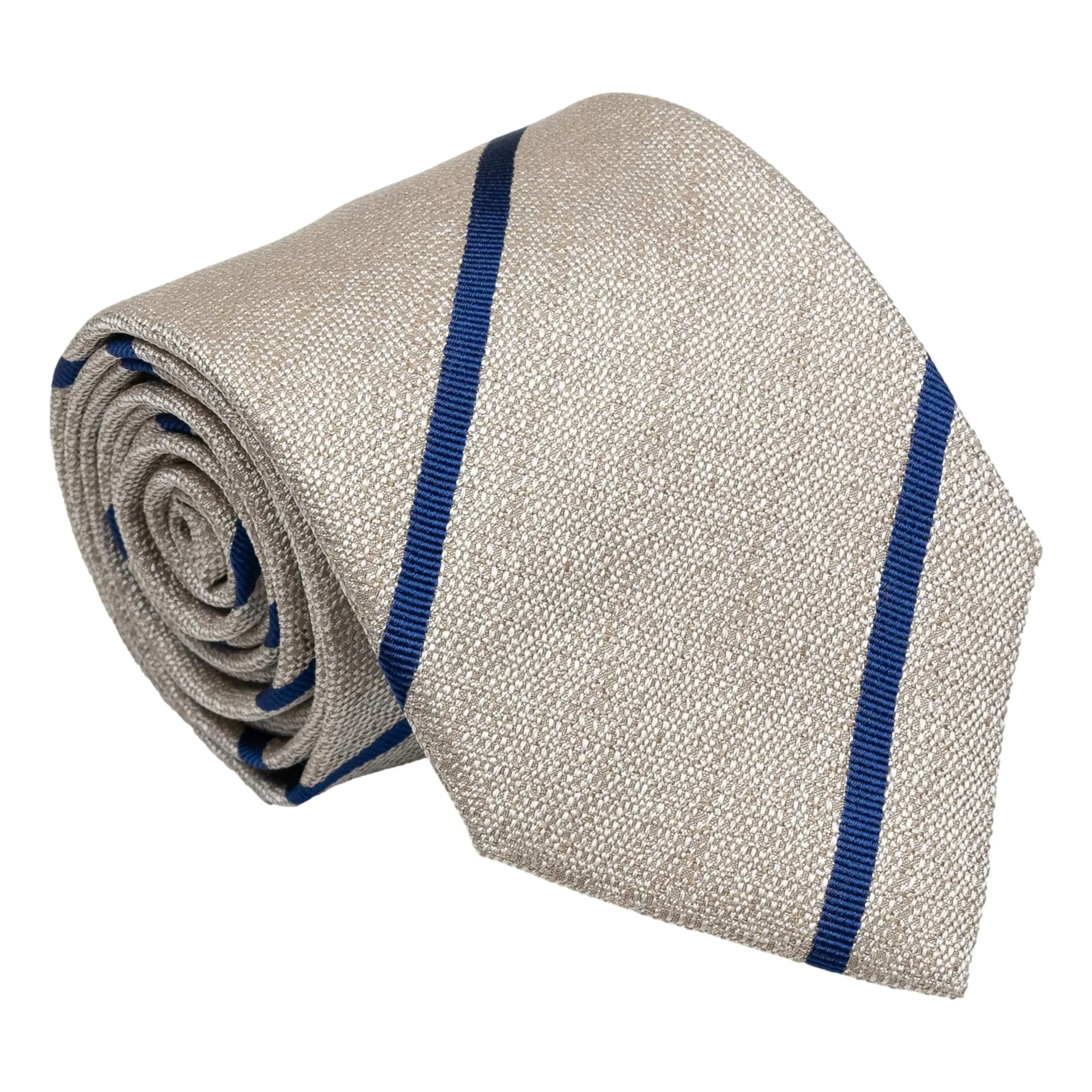 Rock and Navy Repp Stripe Silk Tie sold by The Andover Shop