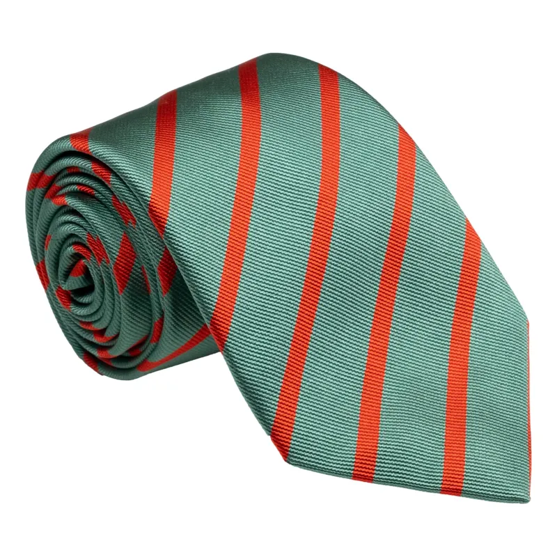 Sea Foam and Orange Repp Stripe Silk Tie sold by The Andover Shop