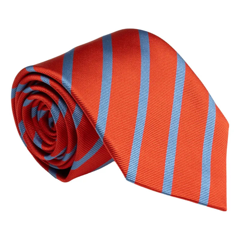 Ember and Light Blue Repp Stripe Silk Tie sold by The Andover Shop