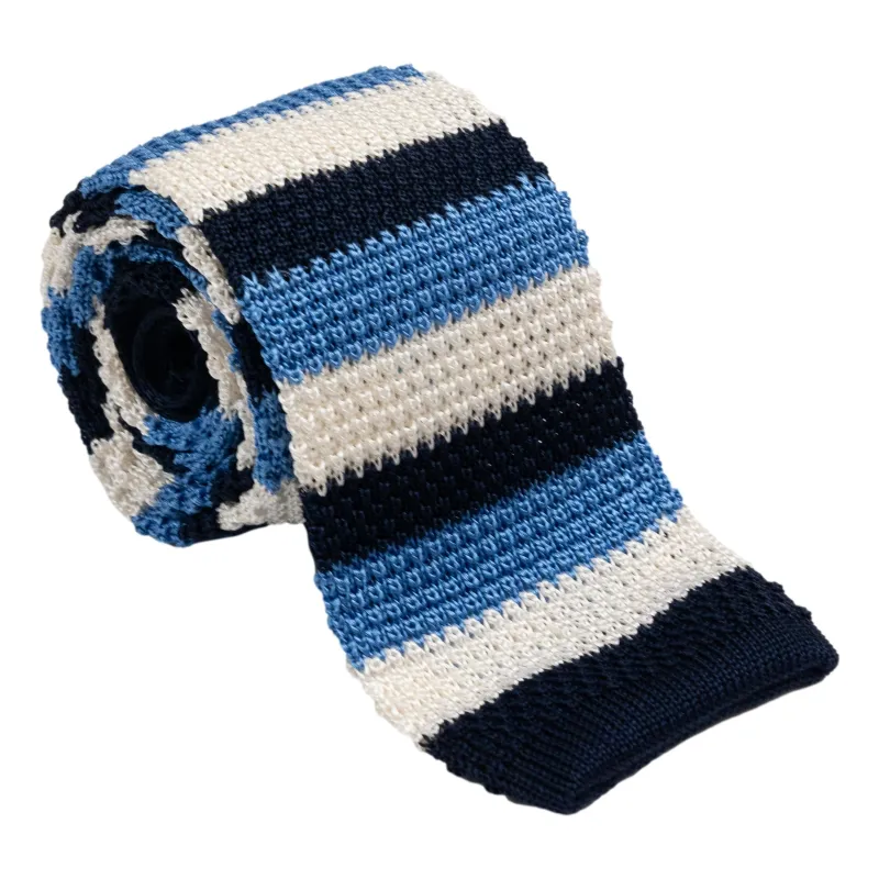 Striped Silk Knitted Tie sold by The Andover Shop
