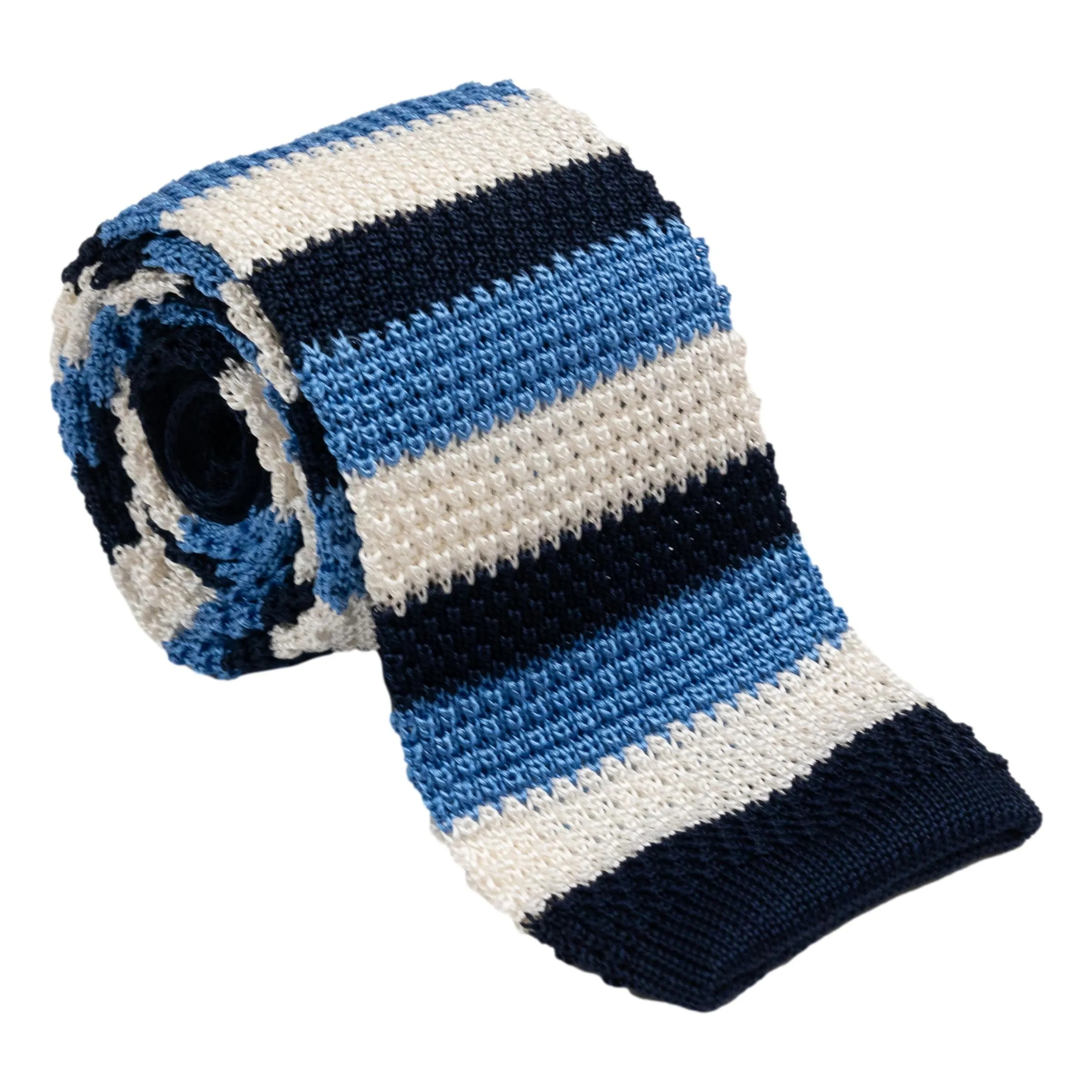 Striped Silk Knitted Tie sold by The Andover Shop