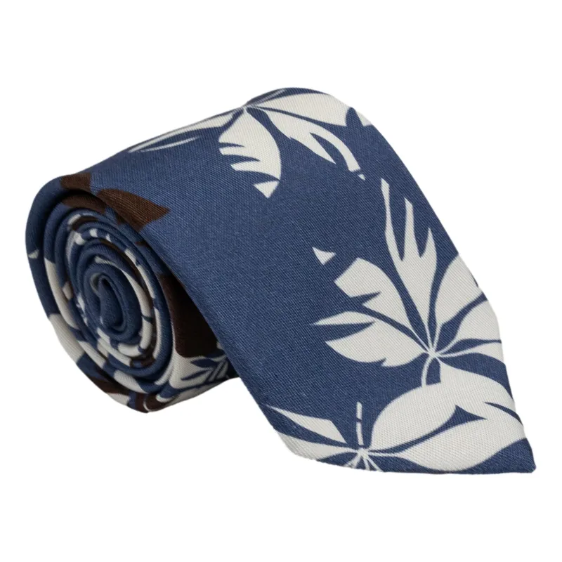 Palms Floral Pattern Silk Tie made by The Andover Shop