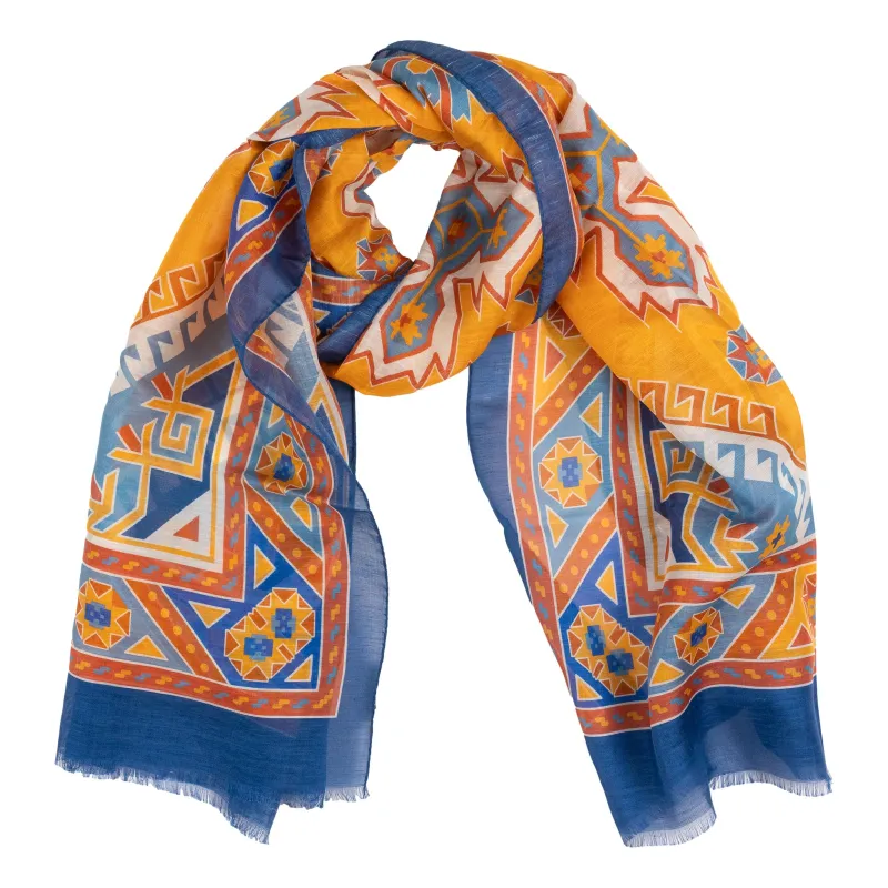 Mosaic Linen and Silk Blend Scarf sold by The Andover Shop