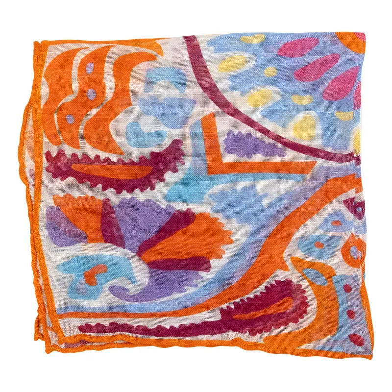 Abstract Paint Linen and Silk Pocket Square sold by The Andover Shop