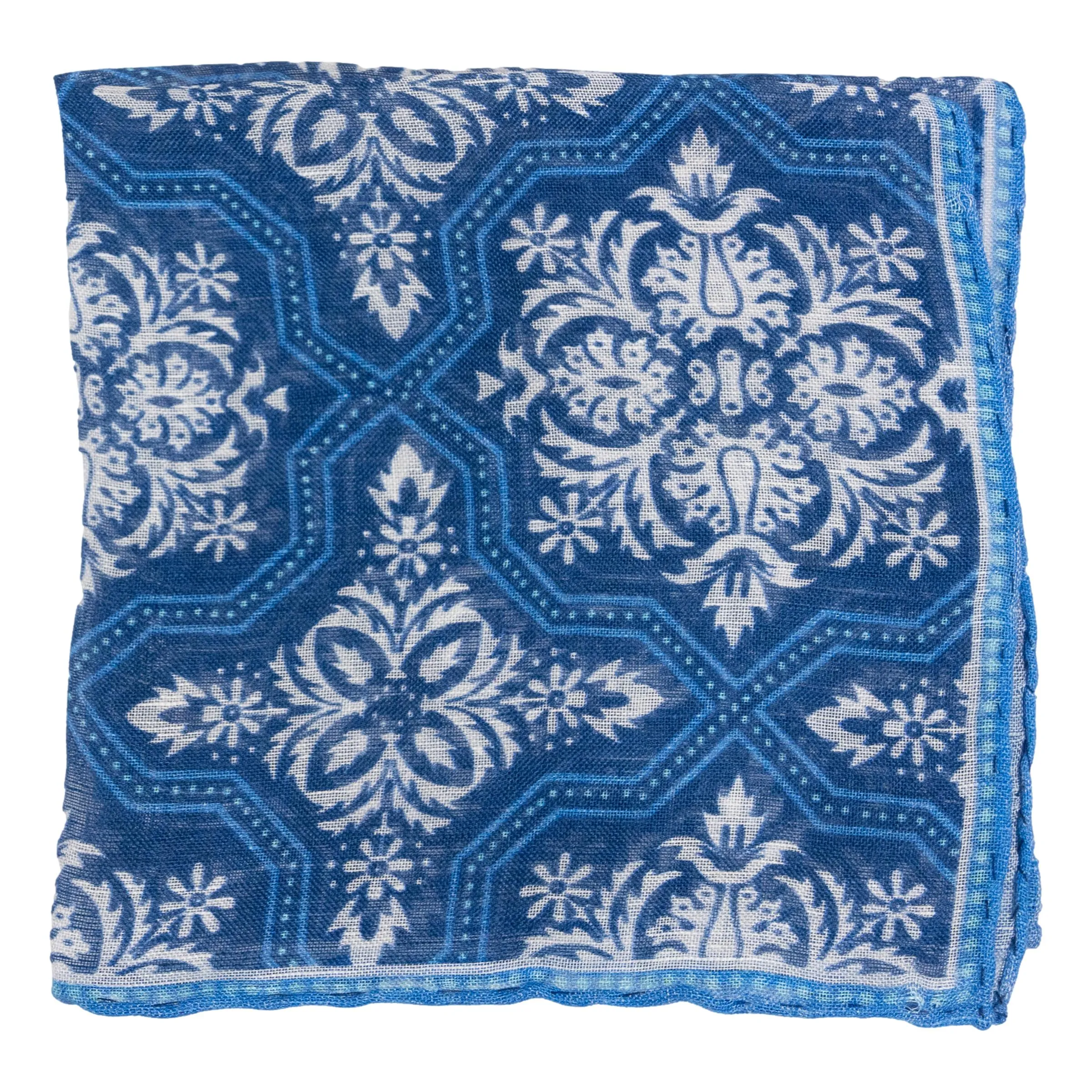 Abstract Thistle Linen and Silk Pocket Square sold by The Andover Shop