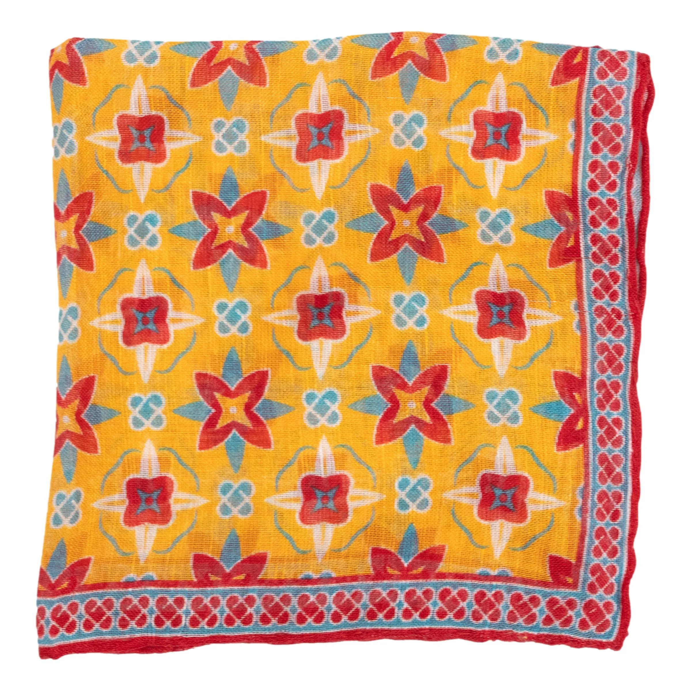 Kaleidoscope Linen and Silk Pocket Square sold by The Andover Shop