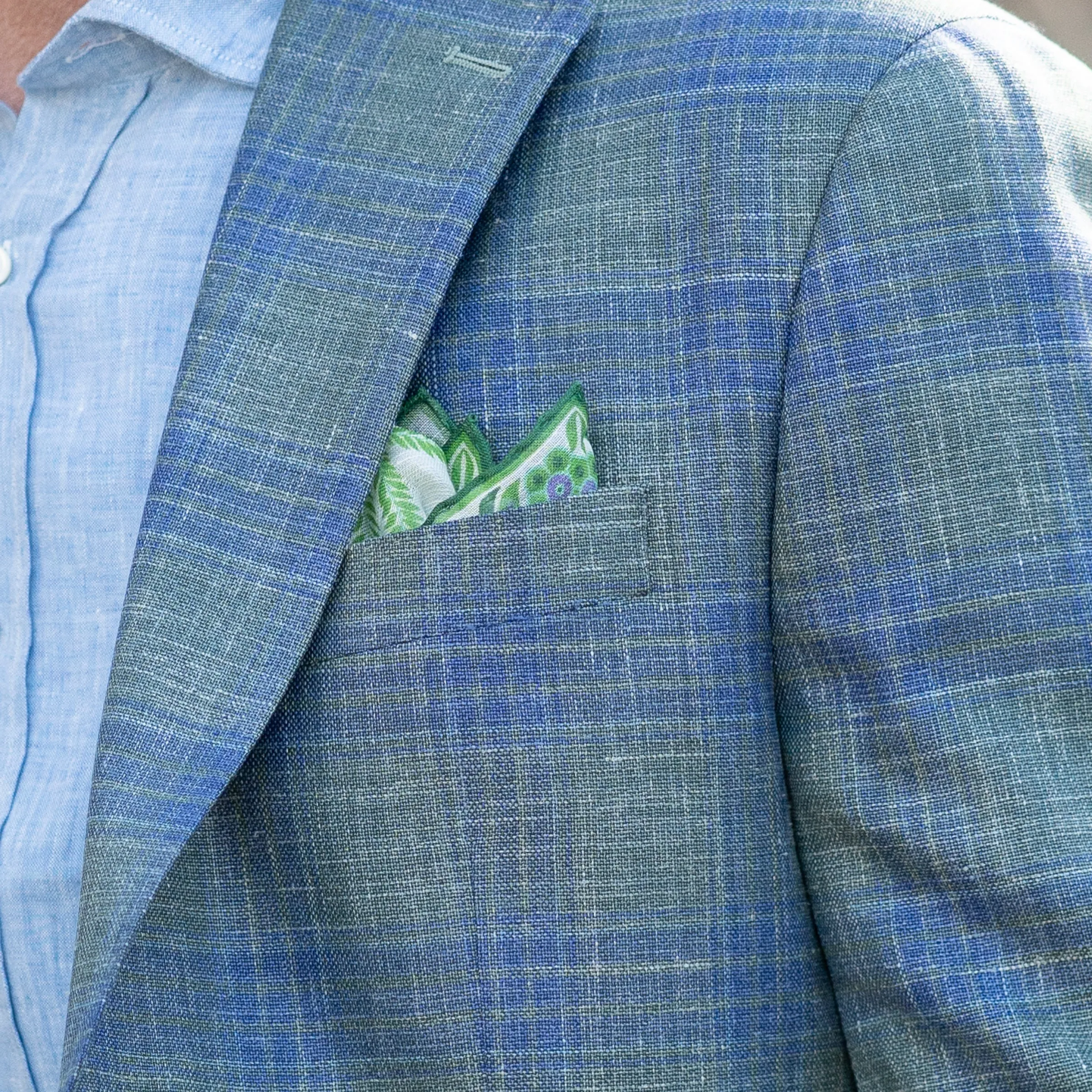 Palms Linen and Silk Pocket Square sold by The Andover Shop product image thumbnail 2