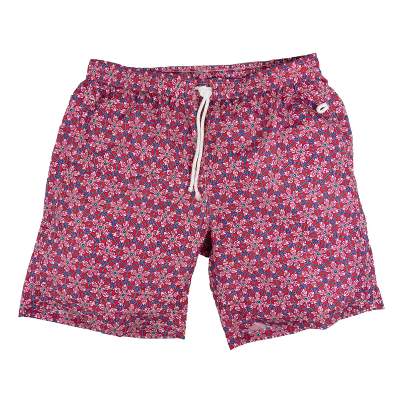 Abstract Floral Pattern Swim Trunks sold by The Andover Shop