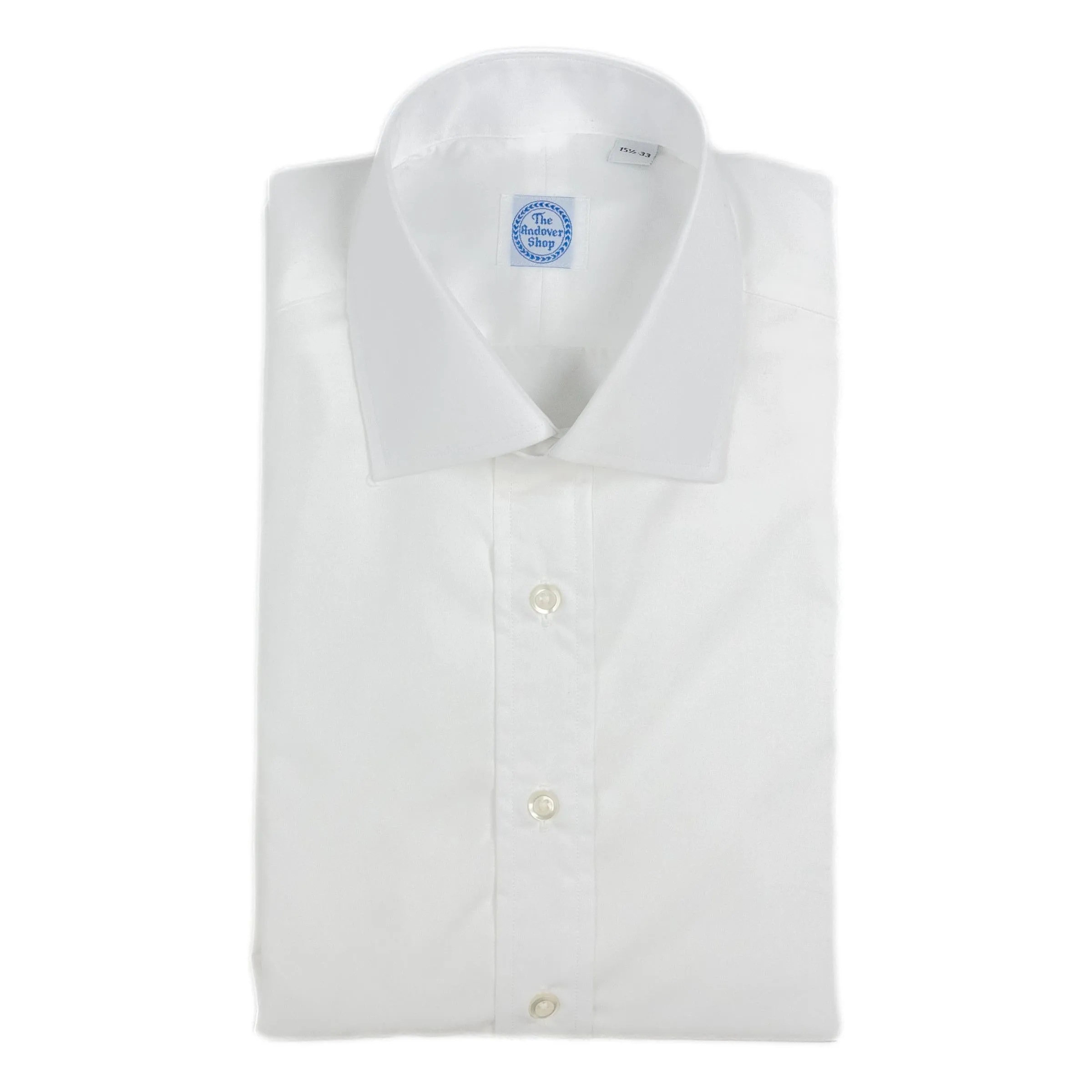 White Slim Fit Spread Collar Dress Shirt sold by The Andover Shop
