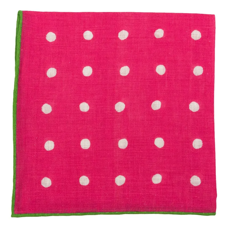 Large Polka Dot Linen Pocket Square sold by The Andover Shop