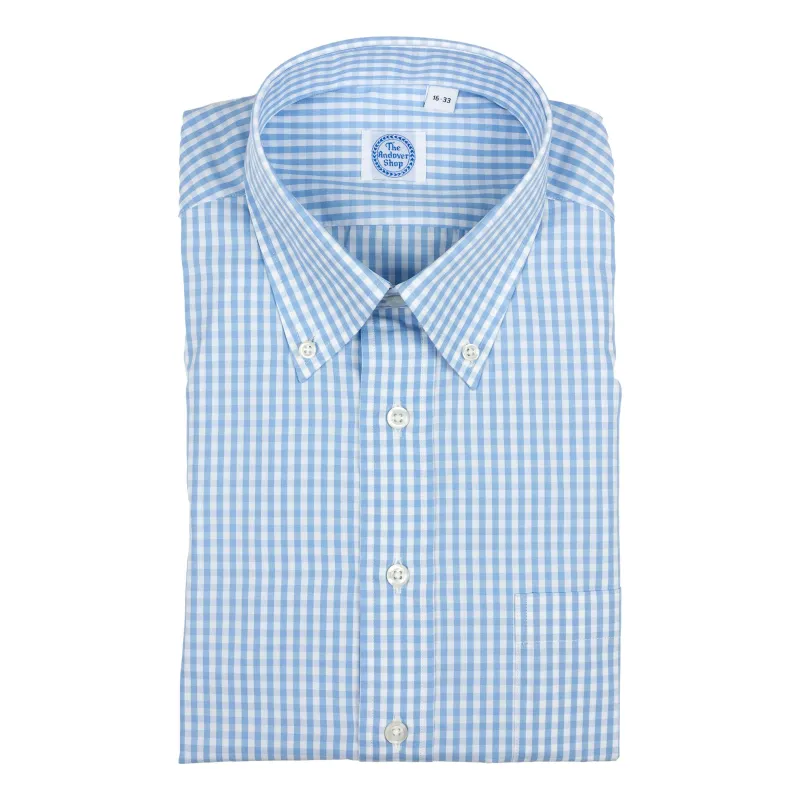 Blue Gingham Button Down Dress Shirt sold by The Andover Shop