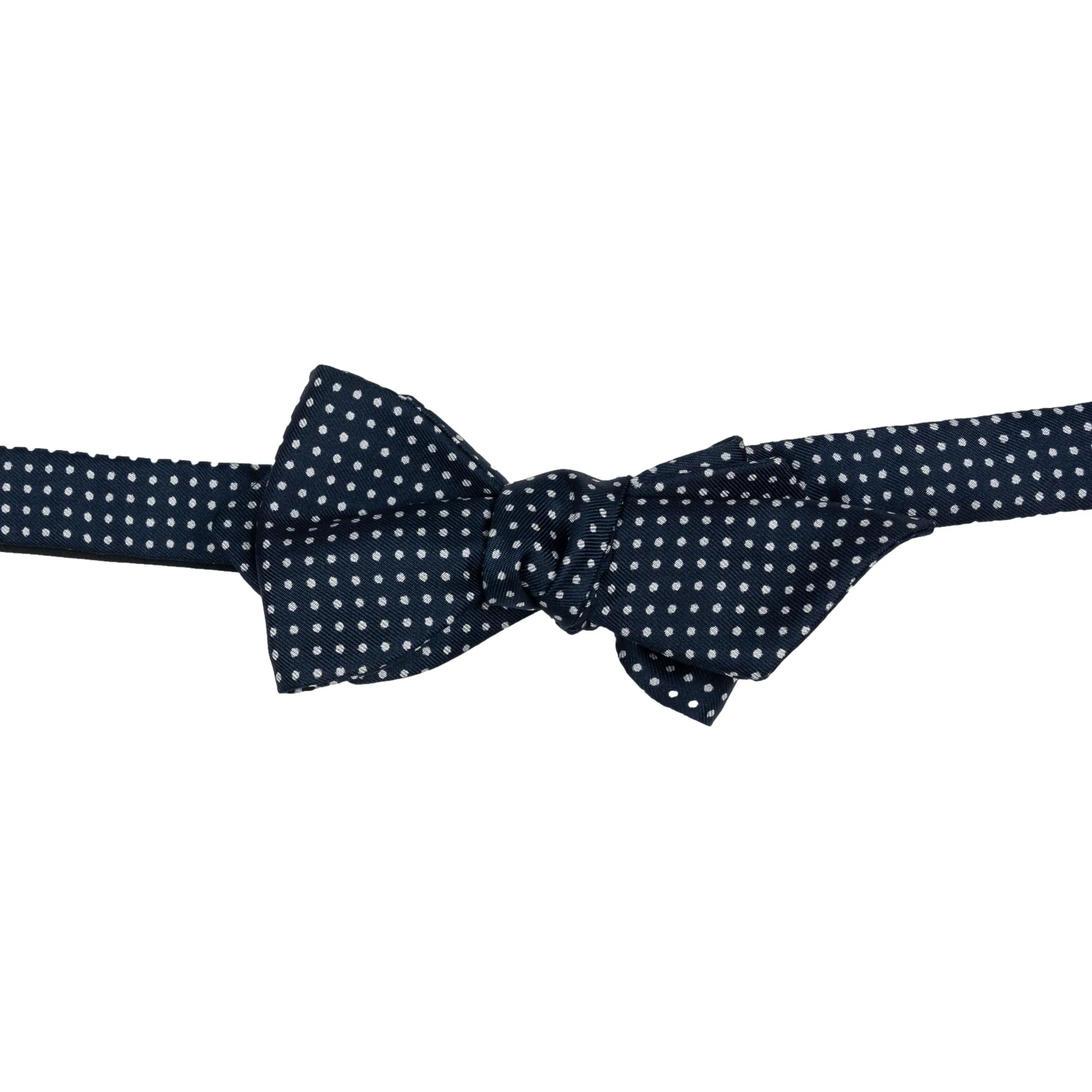 Diamond Point Pin Dot Silk Bow Tie sold by The Andover Shop product image thumbnail 2