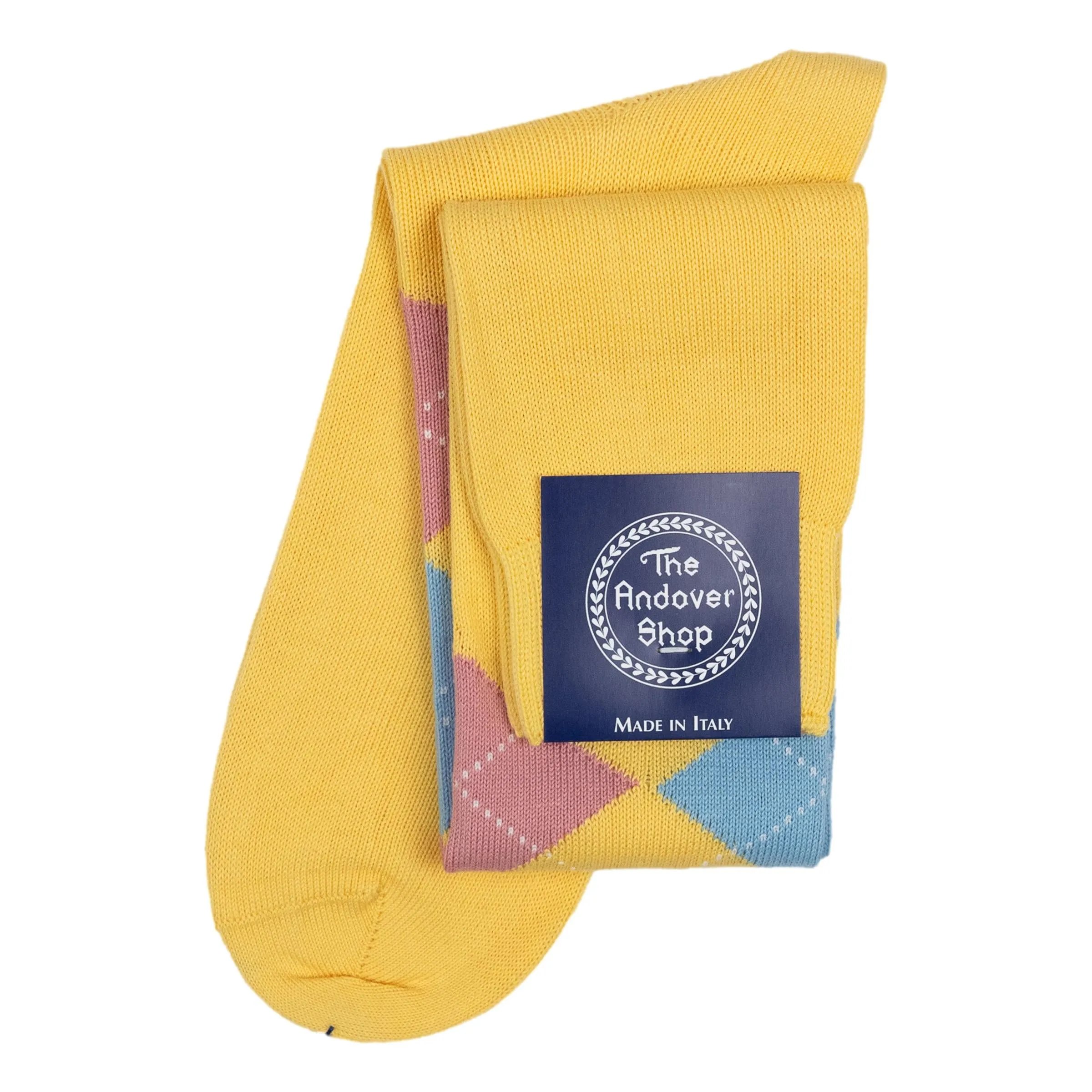 Over-the-Calf Argyle Cotton Dress Socks sold by The Andover Shop