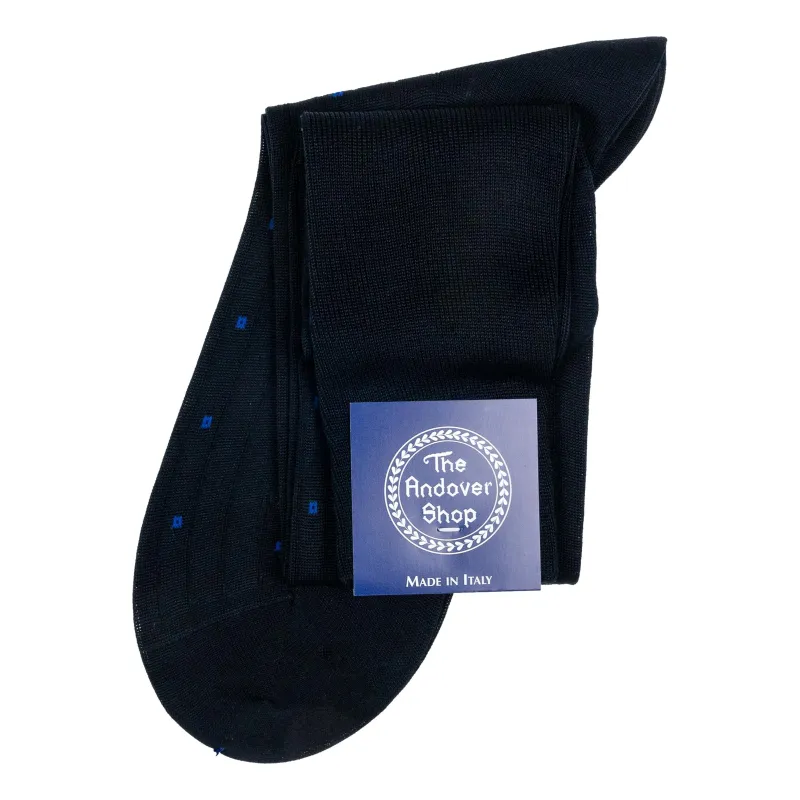 Over-the-Calf Cotton Small Square Pattern Dress Sock sold by The Andover Shop