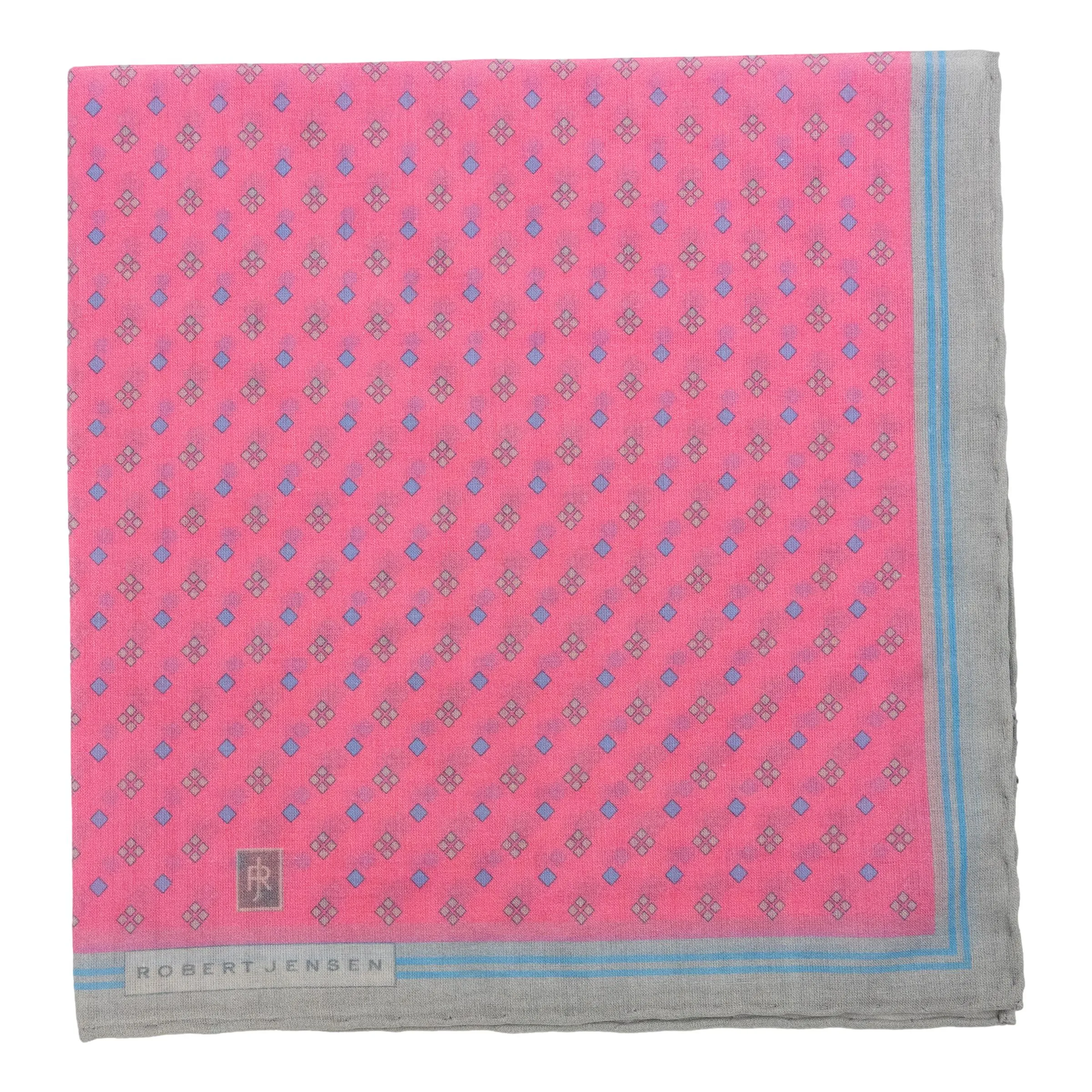 Stripe Border with Diamond Pattern Cotton Pocket Square sold by The Andover Shop product image thumbnail 5