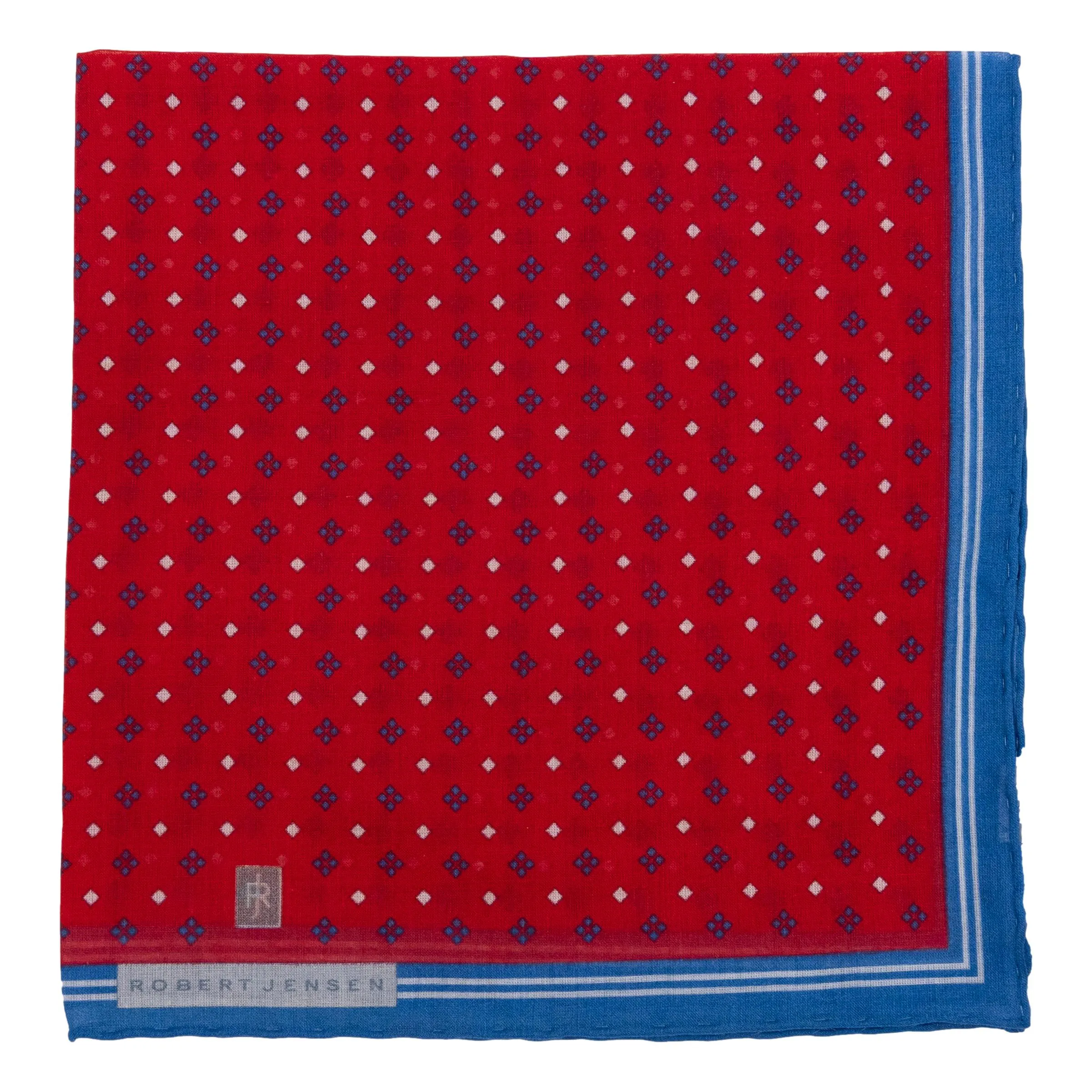 Stripe Border with Diamond Pattern Cotton Pocket Square sold by The Andover Shop product image thumbnail 3