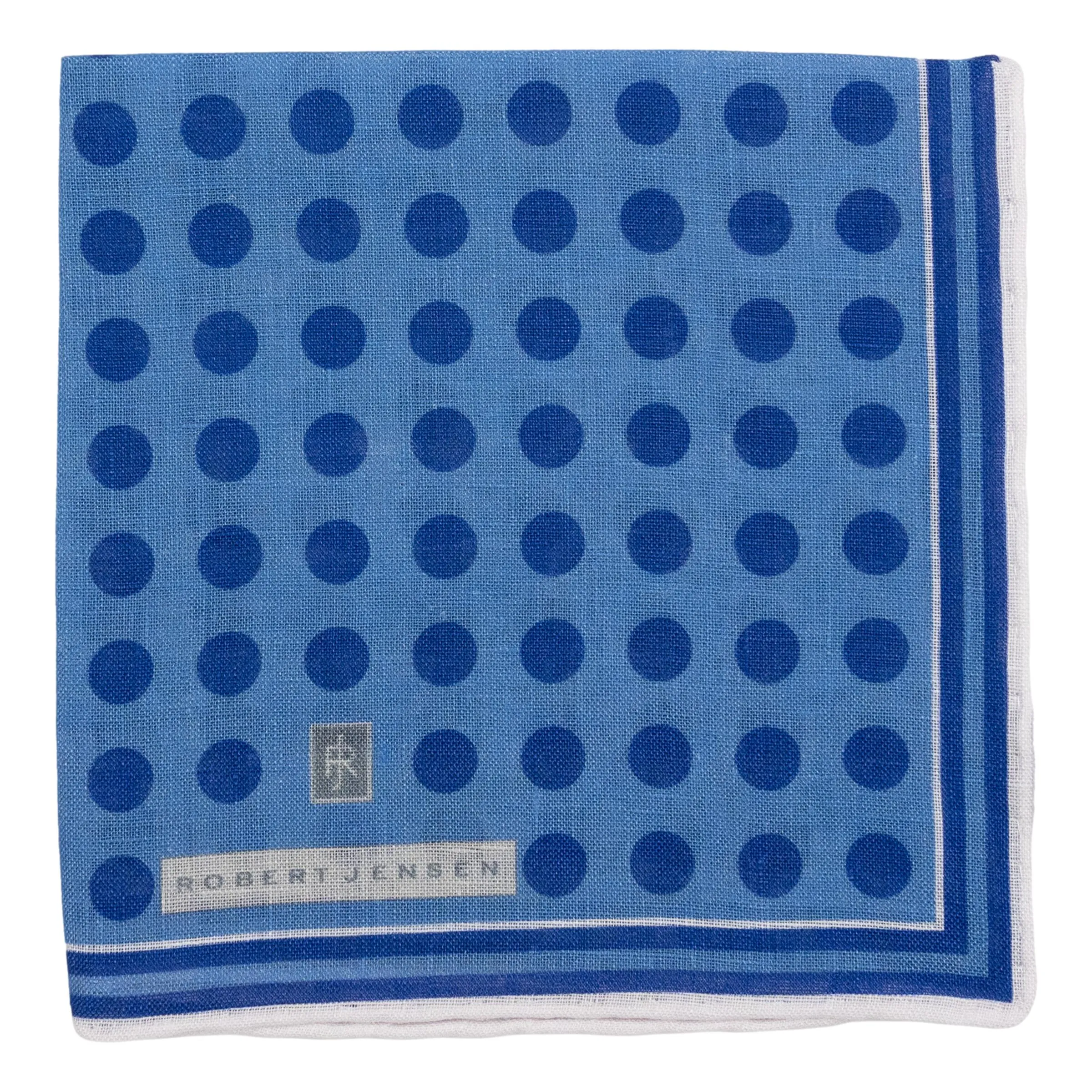Stripe Border with Polka Dot Linen Pocket Square sold by The Andover Shop product image thumbnail 2