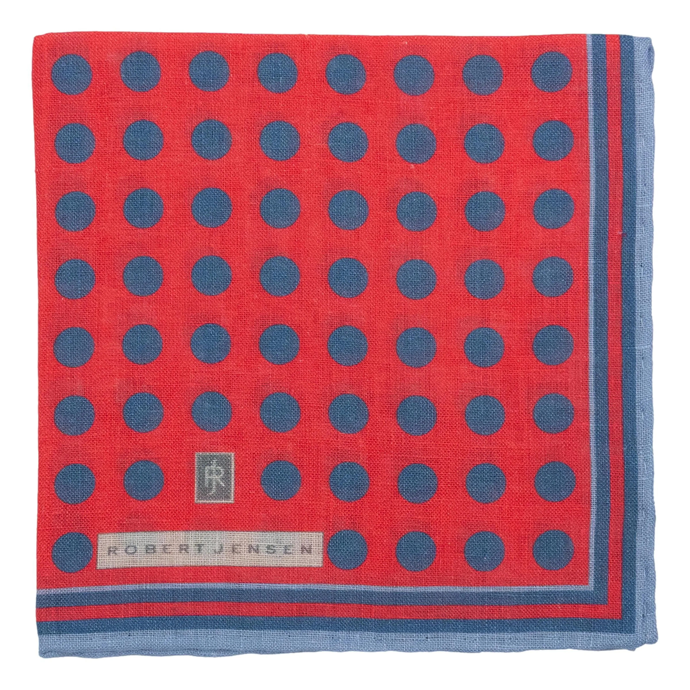 Stripe Border with Polka Dot Linen Pocket Square sold by The Andover Shop product image thumbnail 3