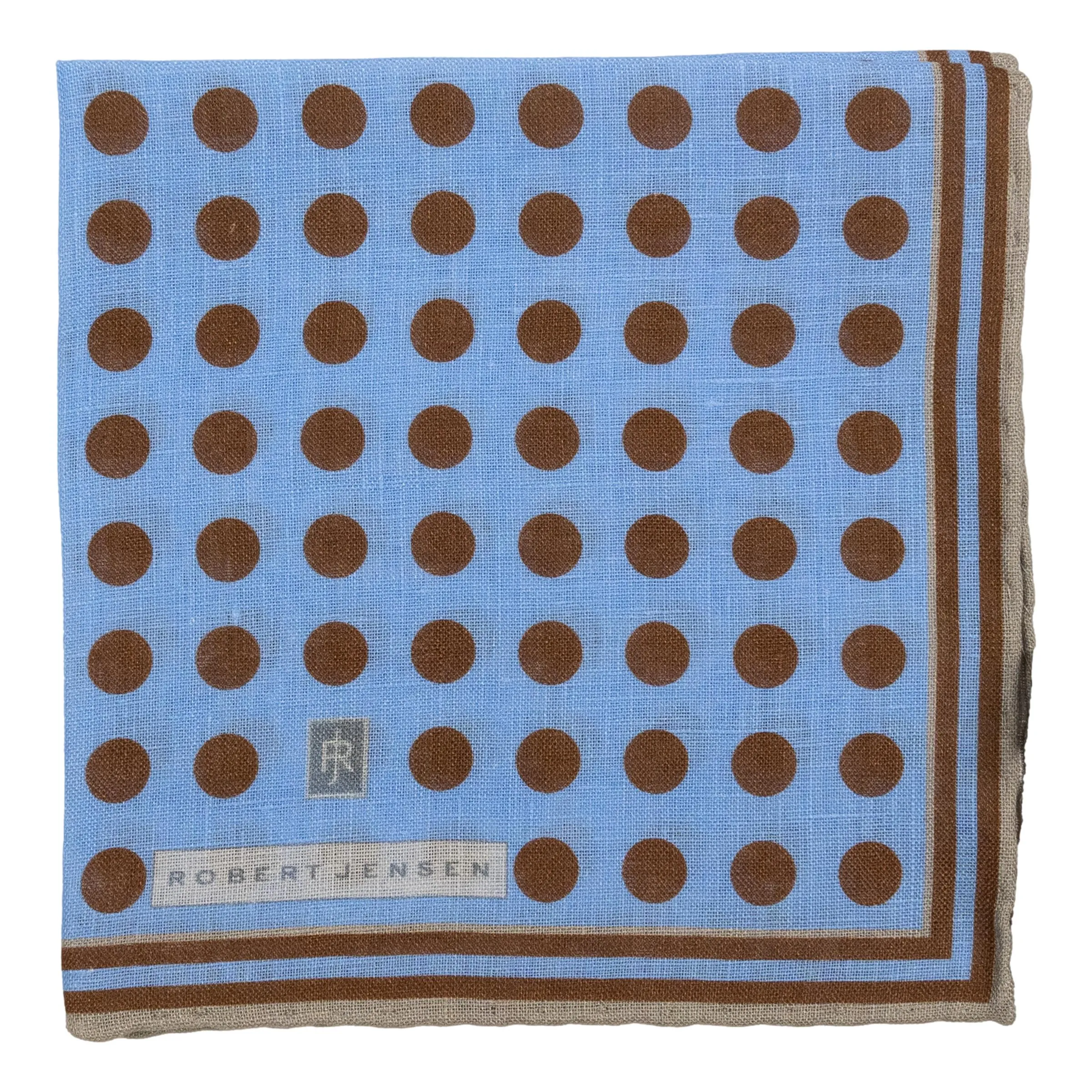 Stripe Border with Polka Dot Linen Pocket Square sold by The Andover Shop