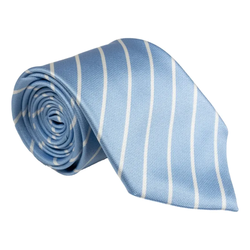 White Repp Stripe with Solid Ground Woven Silk Tie made by The Andover Shop
