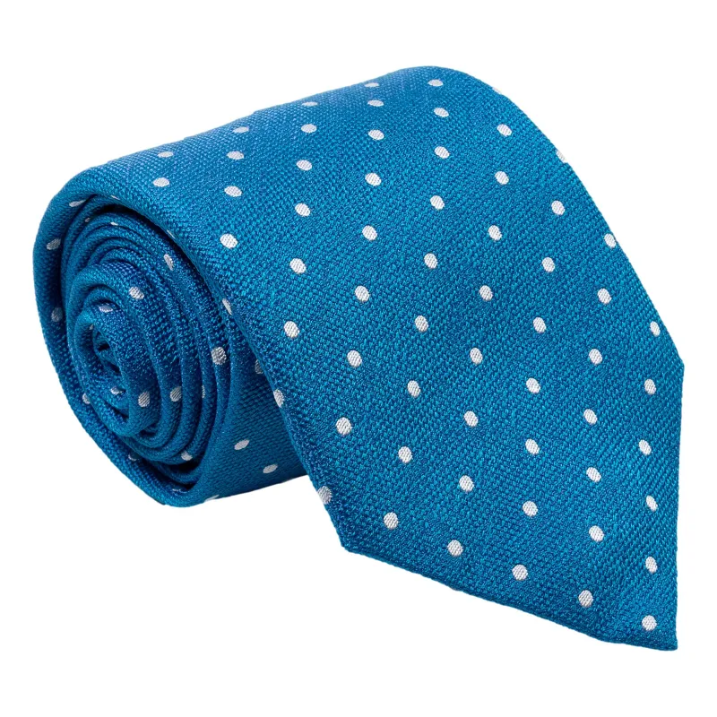 White Polka Dot Silk Tie sold by The Andover Shop