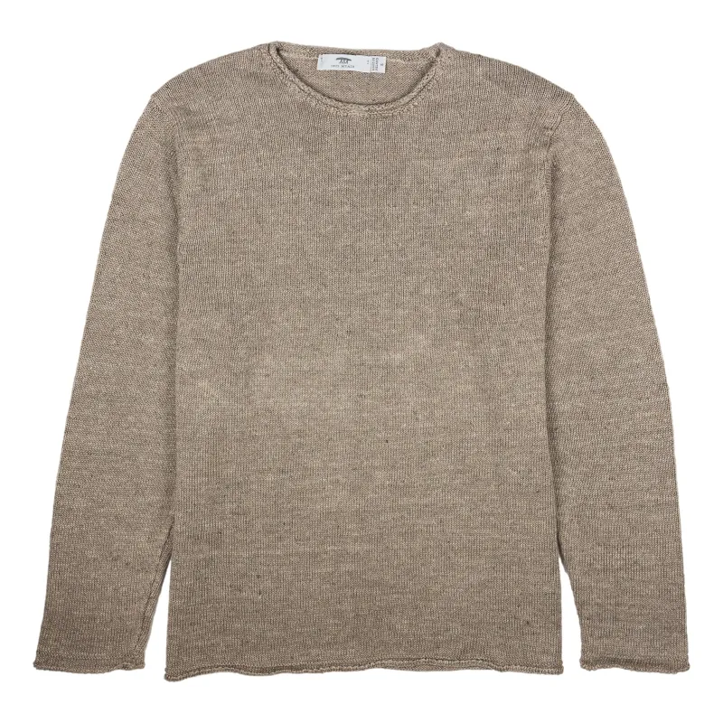 Natural Marl Linen Crew Neck Sweater sold by The Andover Shop