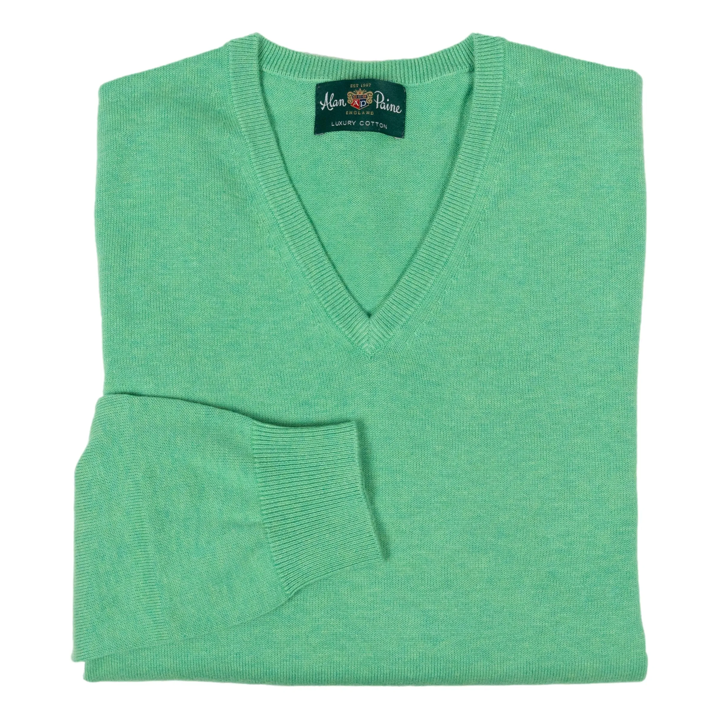 Rothwell Cotton and Cashmere V-Neck Sweater sold by The Andover Shop product image thumbnail 3