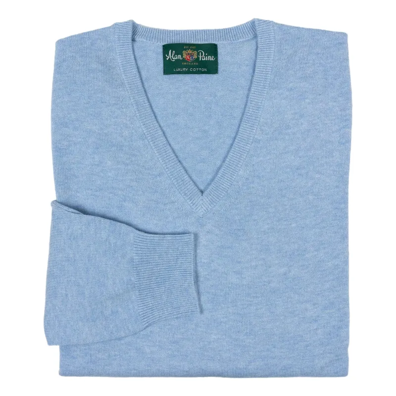 Rothwell Cotton and Cashmere V-Neck Sweater sold by The Andover Shop