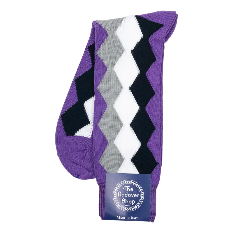 Mid-Calf Cotton Picasso Dress Sock sold by The Andover Shop