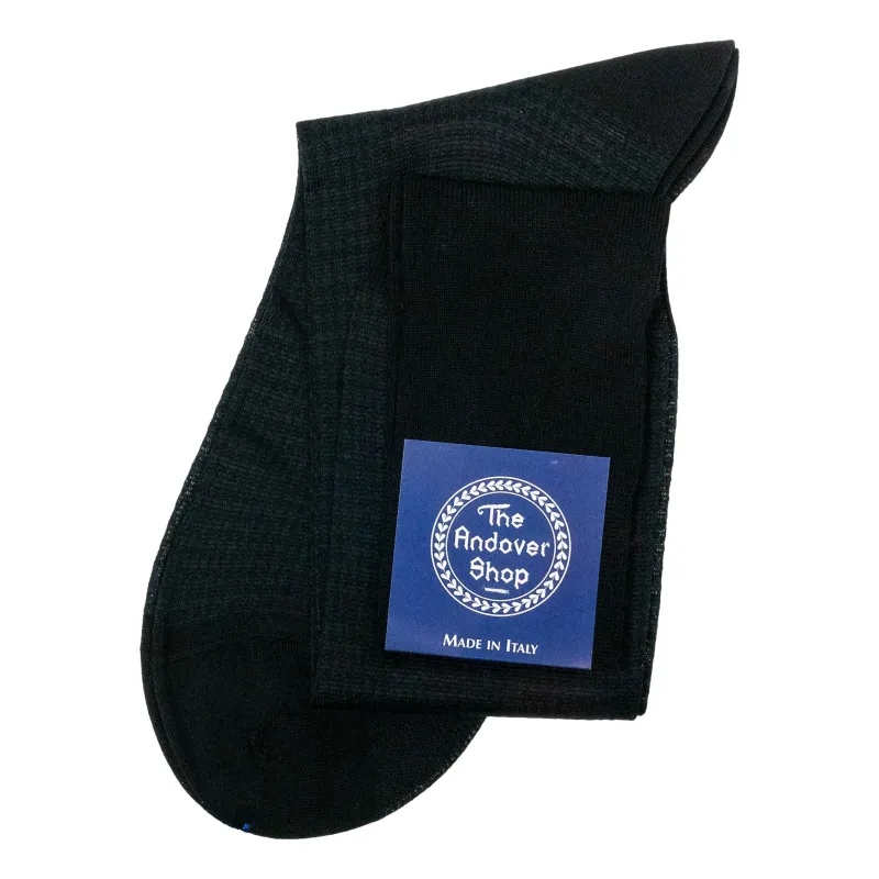 Over-the-Calf Cotton Houndstooth Dress Sock sold by The Andover Shop