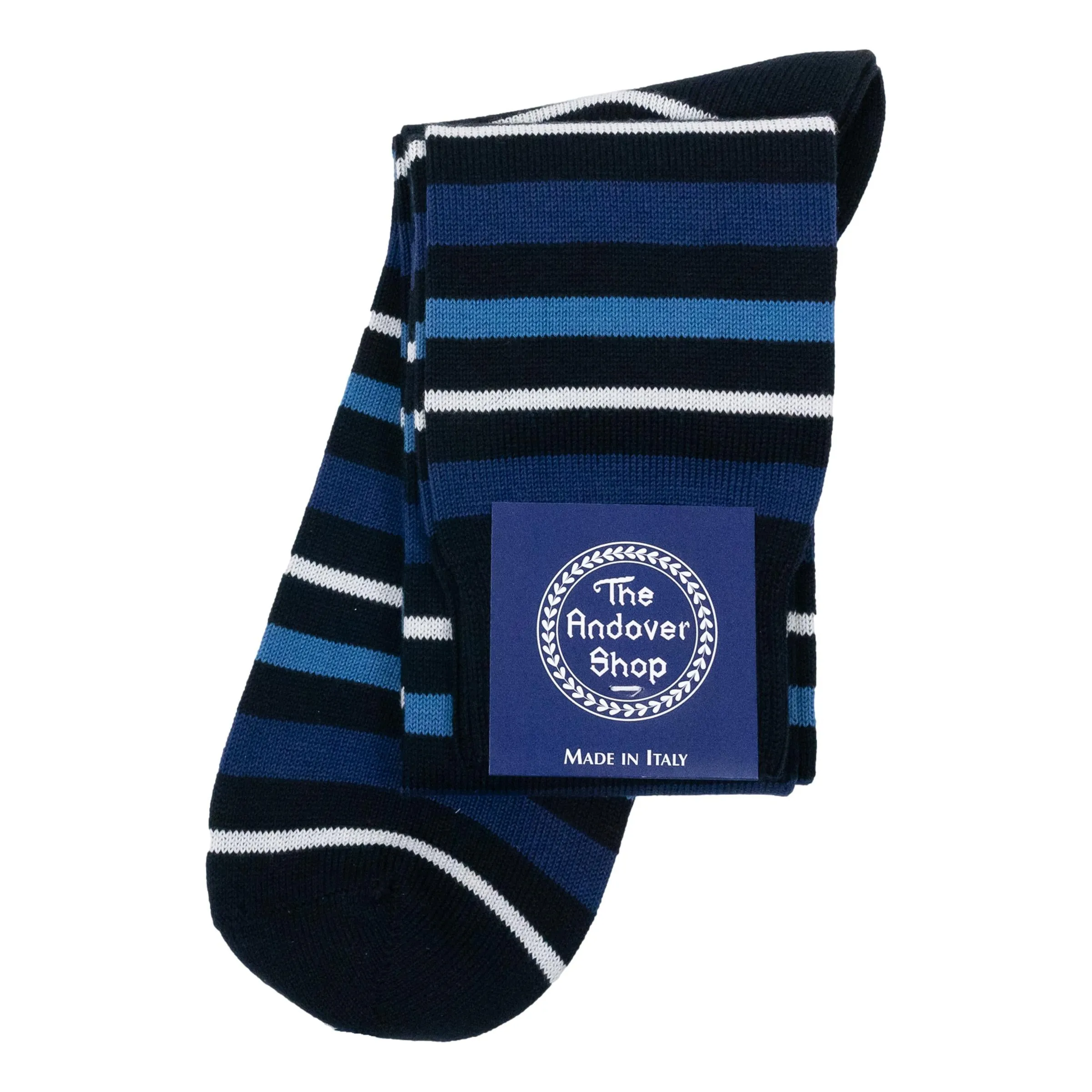 Over-the-Calf Wool Multi-Stripe Dress Sock sold by The Andover Shop product image thumbnail 2