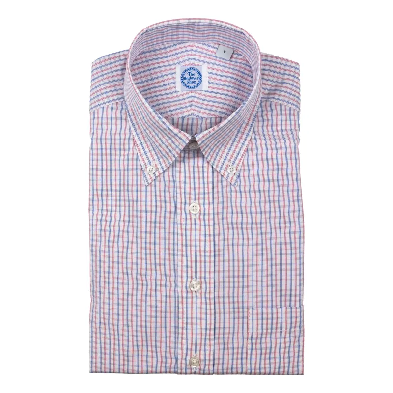 Blue and Red Pencil Tattersall Button Down Sport Shirt sold by The Andover Shop