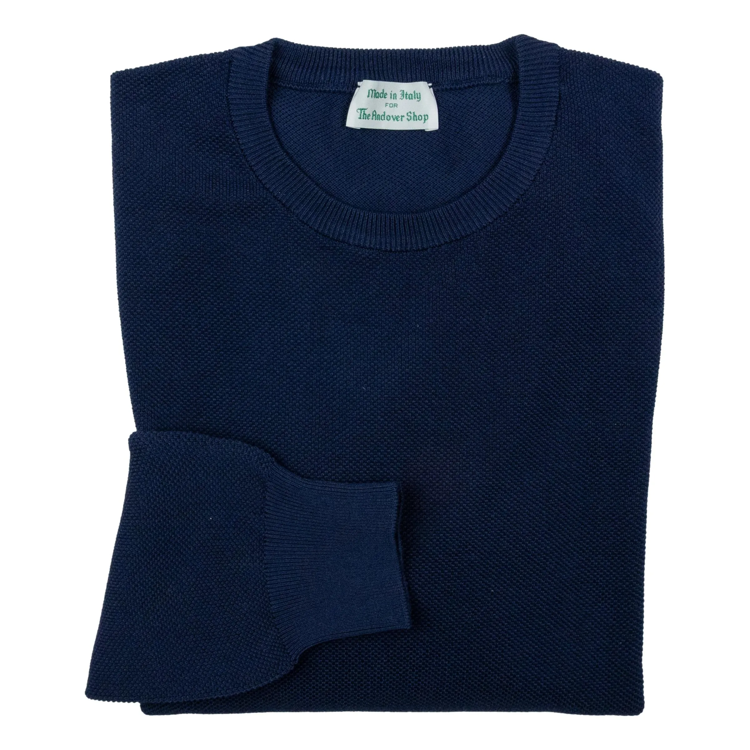 Cliff Pique Knit Crew Neck Sweater sold by The Andover Shop