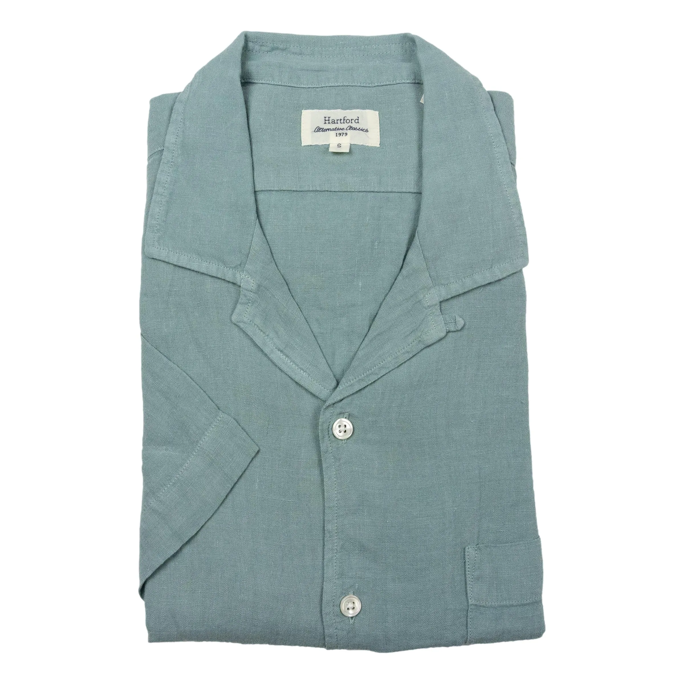 Solid Linen Palm Shirt sold by The Andover Shop product image thumbnail 4