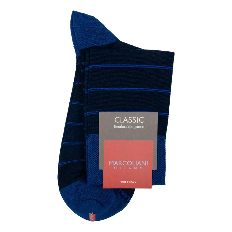 Pima Cotton Micro Stripes Over-the-Calf Dress Socks sold by The Andover Shop