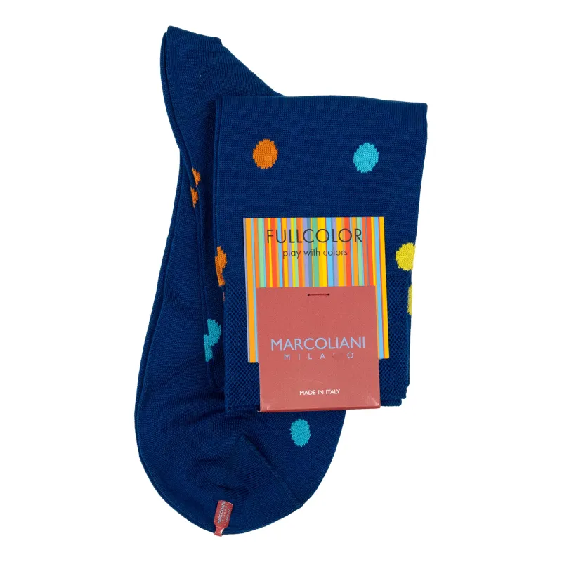 Pima Cotton Multicolor Dot Over-the-Calf Dress Socks sold by The Andover Shop
