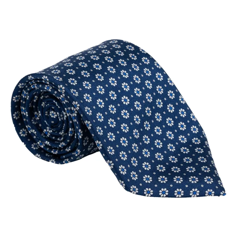 Flower and Dot Motif Silk Tie made by The Andover Shop