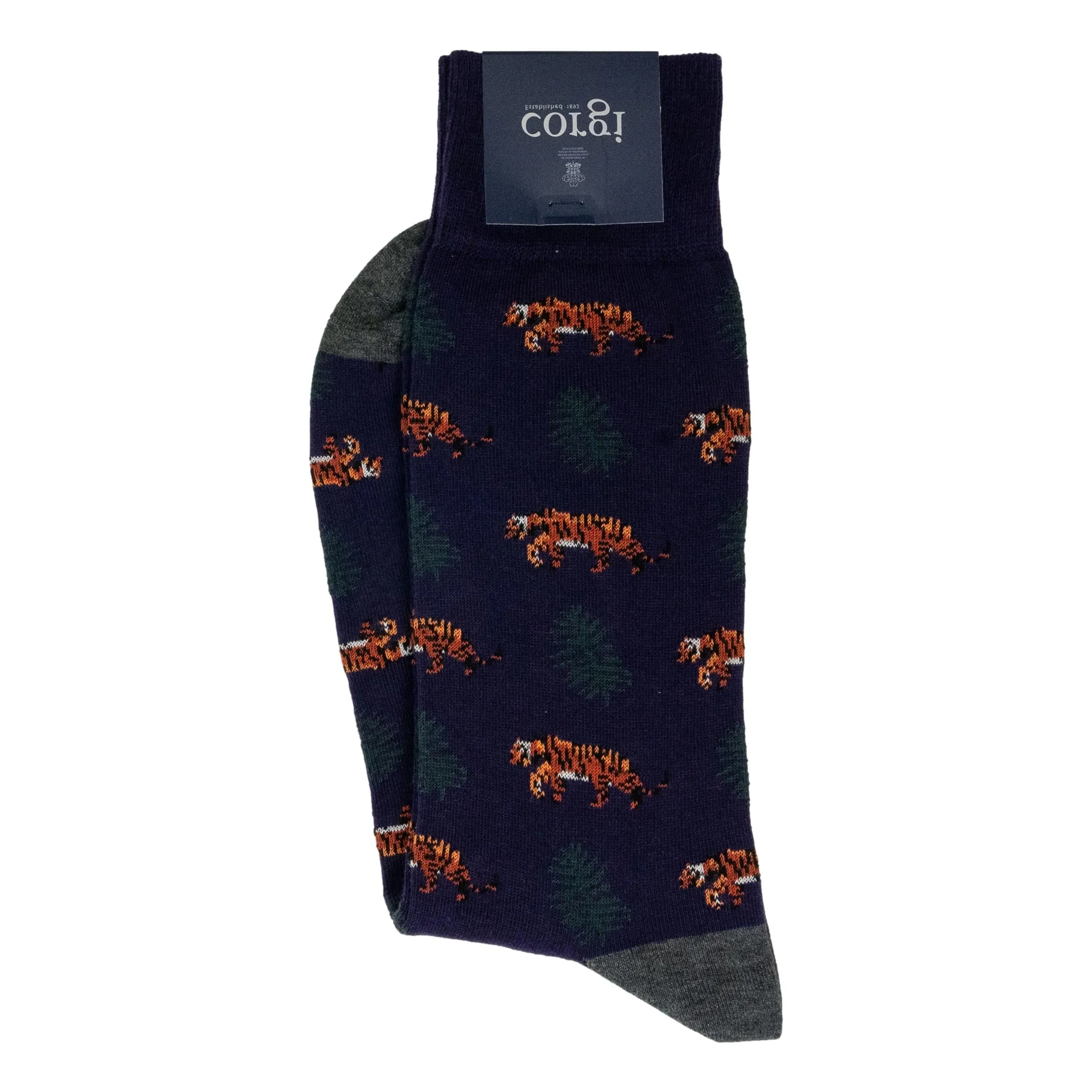 Tiger and Fern Dress Sock sold by The Andover Shop