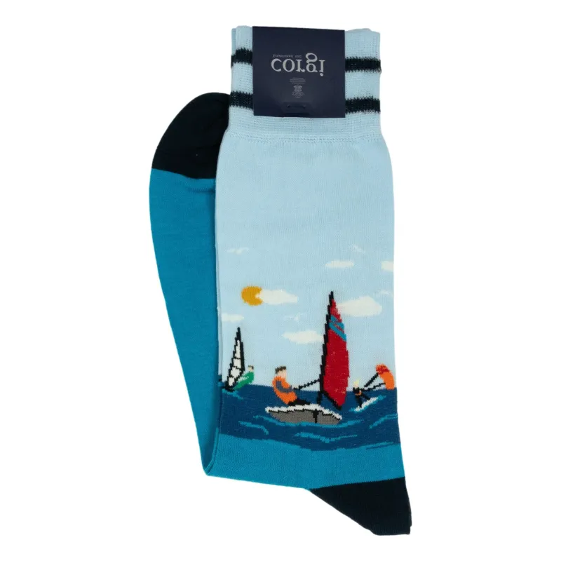 Windsurfers and Sailboats Dress Sock sold by The Andover Shop